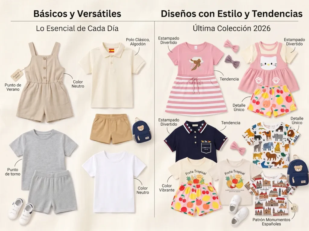 Camisetas y shorts infantiles para comprar al por mayor