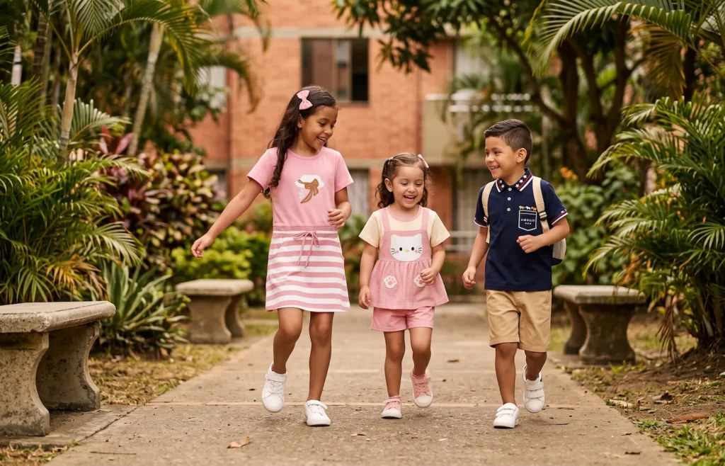 Ropa infantil fresca para clima cálido en Colombia