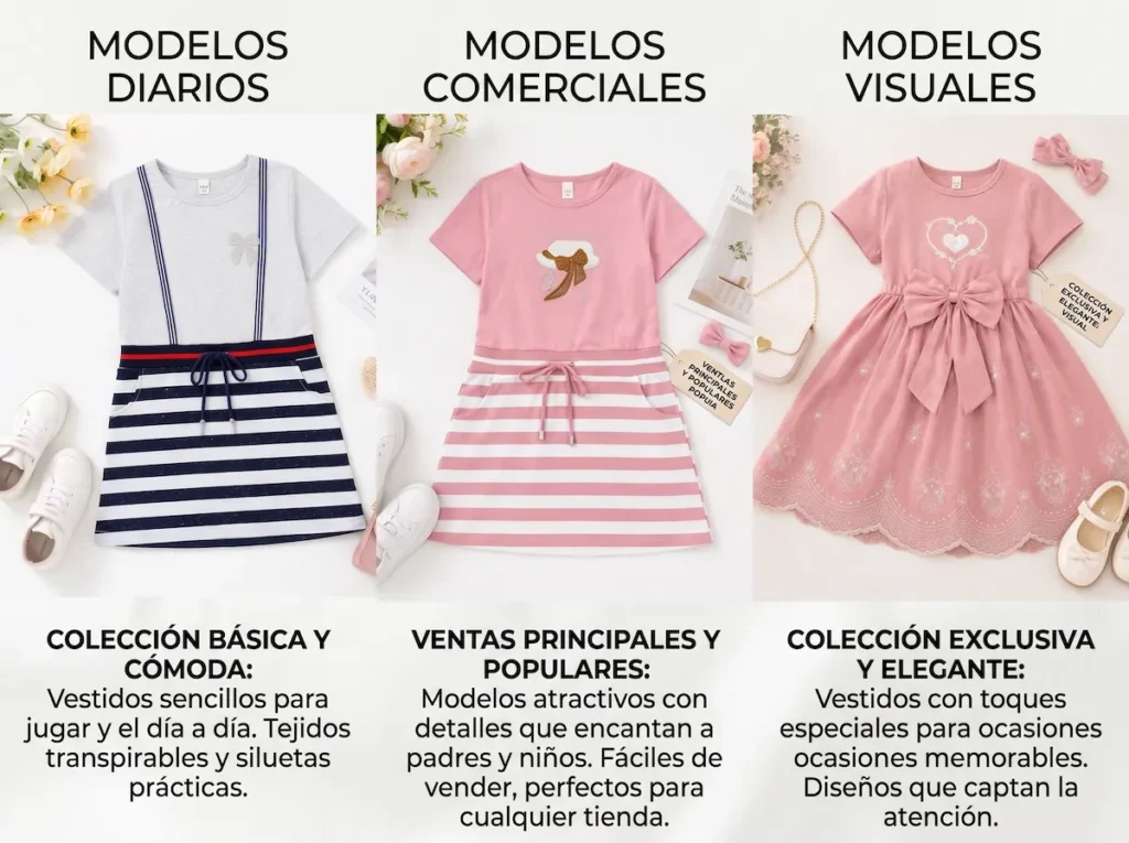Vestidos de niña al por mayor para tiendas infantiles